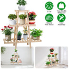 3-Tier Potted Flower Shelf Multi-tier Flower Pot Rack Holder Triangle Ladder