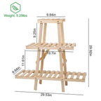 3-Tier Potted Flower Shelf Multi-tier Flower Pot Rack Holder Triangle Ladder