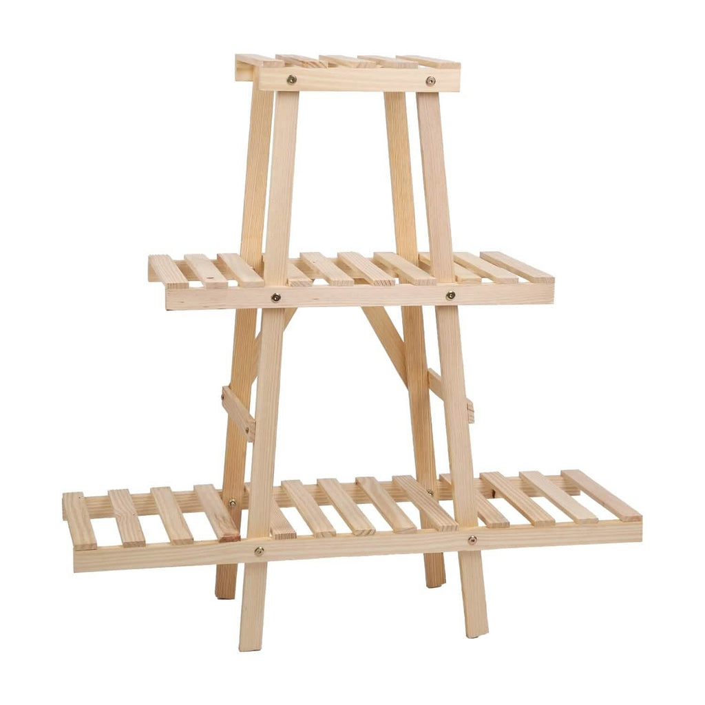 3-Tier Potted Flower Shelf Multi-tier Flower Pot Rack Holder Triangle Ladder
