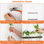 3-Tier Wall Hanging Glass Tube Planter
