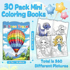 30-Pack: Children's Mini Coloring Book Set