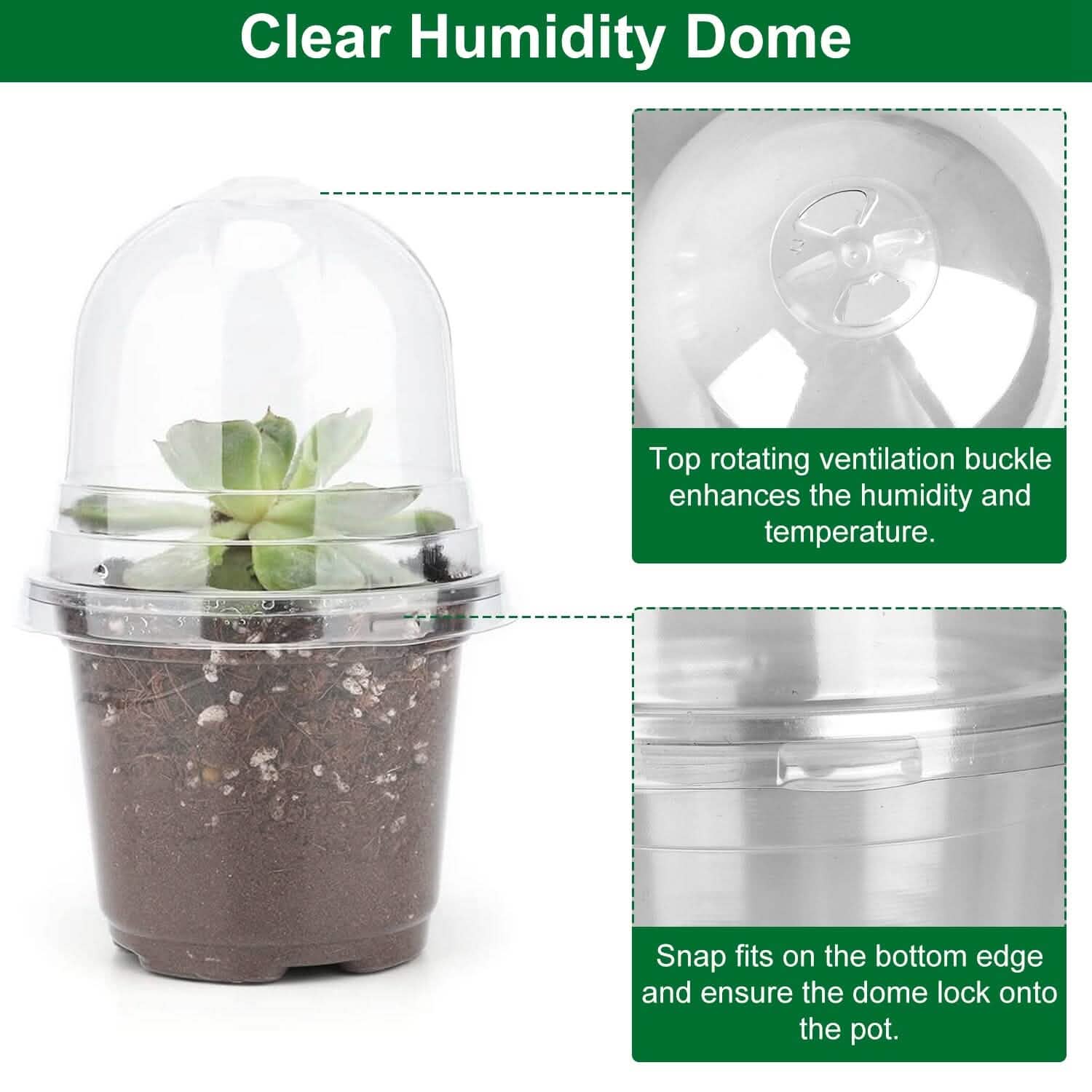 30-Pieces: Plant Nursery Pots PET Flower Seed Starting Pots Container with Dome Drainage Holes