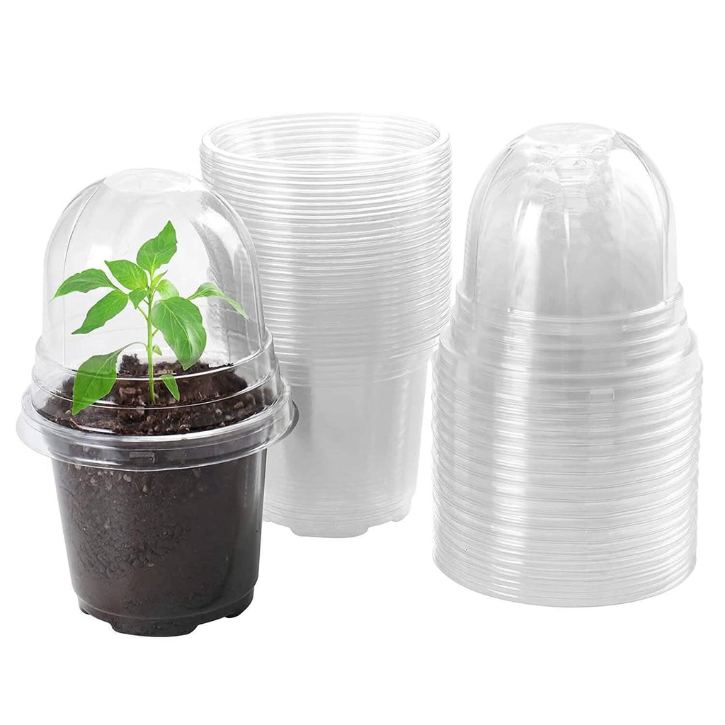 30-Pieces: Plant Nursery Pots PET Flower Seed Starting Pots Container with Dome Drainage Holes