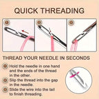 30-Pieces: Self-Threading Random Sizes Needles with Wooden Storage Tube