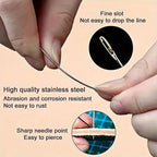 30-Pieces: Self-Threading Random Sizes Needles with Wooden Storage Tube