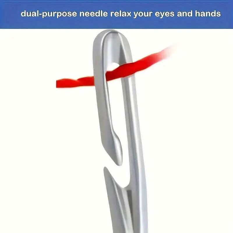 30-Pieces: Self-Threading Random Sizes Needles with Wooden Storage Tube