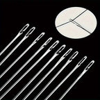 30-Pieces: Self-Threading Random Sizes Needles with Wooden Storage Tube