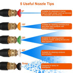 3000PSI Pressure Washer Gun Car Foam Sprayer with Jet Wand 5 Nozzle Tips M22-14 Connector