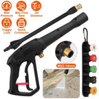 3000PSI Pressure Washer Gun Car Foam Sprayer with Jet Wand 5 Nozzle Tips M22-14 Connector