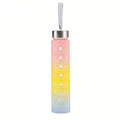 300ml Gradient Color Frosted Water Bottle With Straw