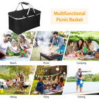 30L Insulated Picnic Basket Cooler Collapsible Food Delivery Storage