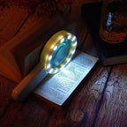 30X Handheld Large Magnifying Glass 12 LED Illuminated Lighted Magnifier