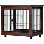 31-Inch Furniture Style Pet Dog Crate Cage with Wooden Structure