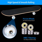 31x8in 9 Layers Maple Concave Skateboard