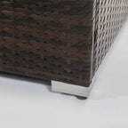 32" Outdoor Rattan Propane Gas Fire Table with Tile Tabletop