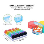 32-Pieces: Colored Compartments Monthly Pill, Medicine And Vitamin Organizer With Tray