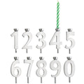 Silver Number Candle Holder 10-Piece Set