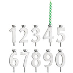 Silver Number Candle Holder 10-Piece Set