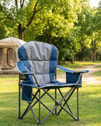 500 lbs Heavy Duty Folding Camping Chair with Cup Holder & Cooler Bag