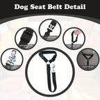 Dog Safety Leash for Vehicles, Pet Car Seatbelt Leash, Dog Vehicle Safety Belt Clip, Gift for Dogs,Universal Harness Straps