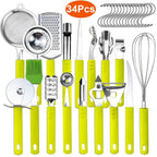 34-Pieces Set: Stainless Steel Kitchen Gadget Tools Set