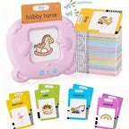 Flash Card Learning Toy – 112 Cards, 224 Words, USB Rechargeable Reading Toy for Kids (Pink/Blue)