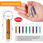 35-Pieces: Emergency Whistle Extra Loud with Key Chain Ring