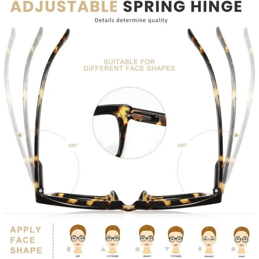 Tortoiseshell Reading Glasses – Blue Light Blocking Oversized Square Readers