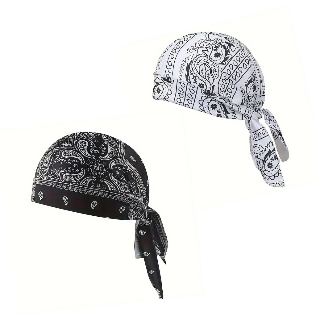 Paisley Pattern Durag Adjustable Head Wrap, Breathable Quick-Dry Helmet Liner