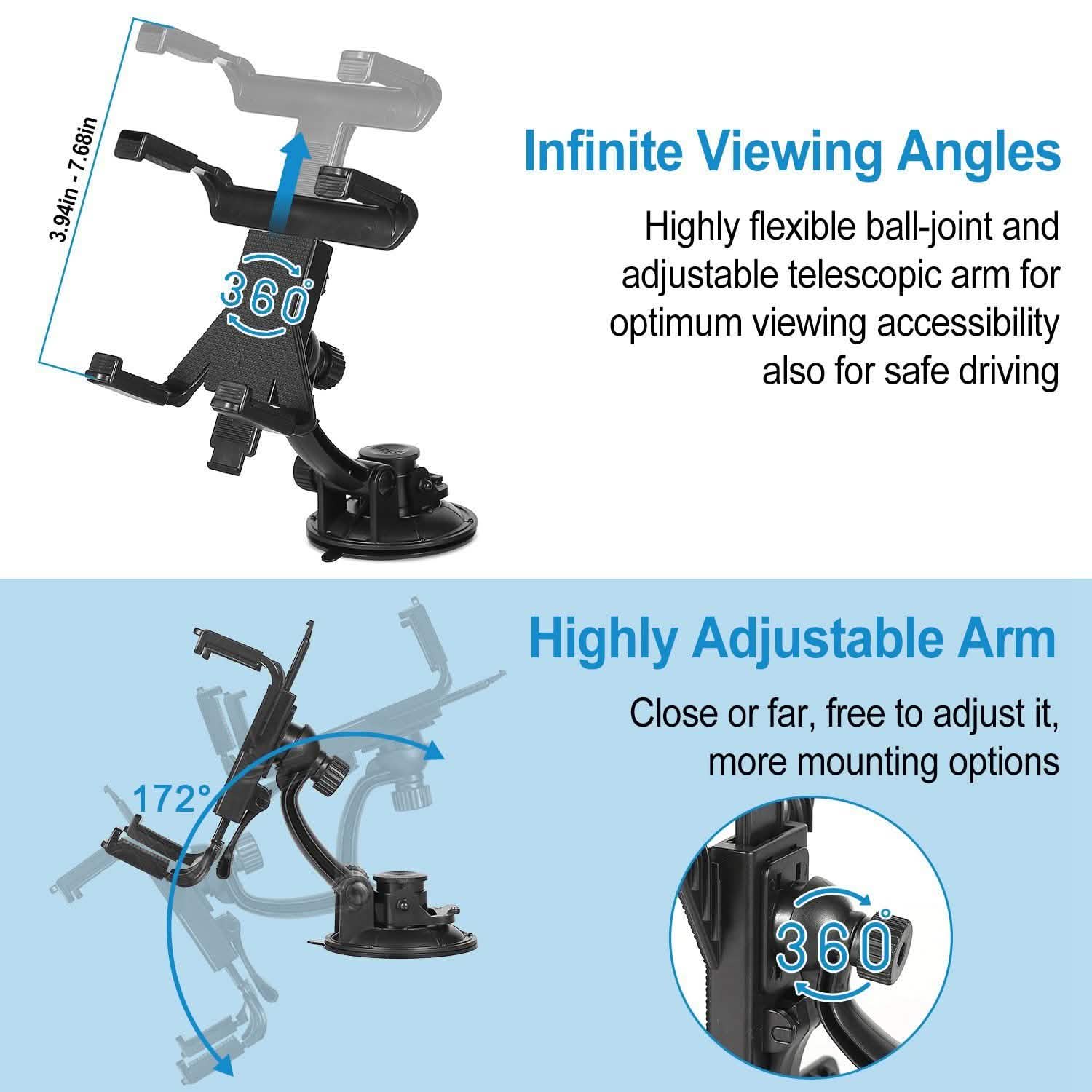 360° Car Windshield Tablet Mount
