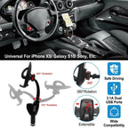 360° Dual USB Smartphone Mounting Car Charger