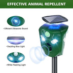 360° Electric Solar Powered Ultrasonic Repeller with Motion Sensor LED Flashing Lights