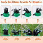 360° Flexible Lawn Sprinkler Automatic 12 Tubes Garden Water Irrigation Sprayers