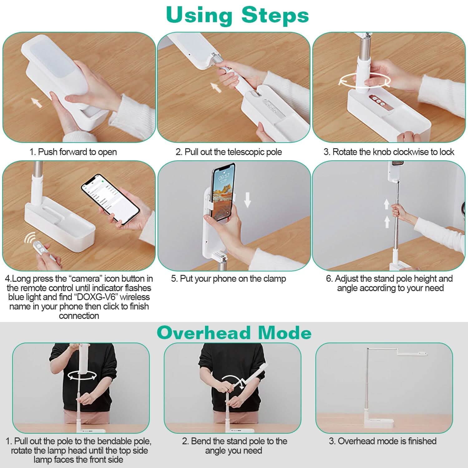 360° Rotatable Extendable Selfie Stand Phone Holder