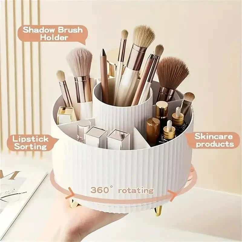 360° Rotating Makeup Organizer Holder for Brushes, Lipsticks, Skin Care & More