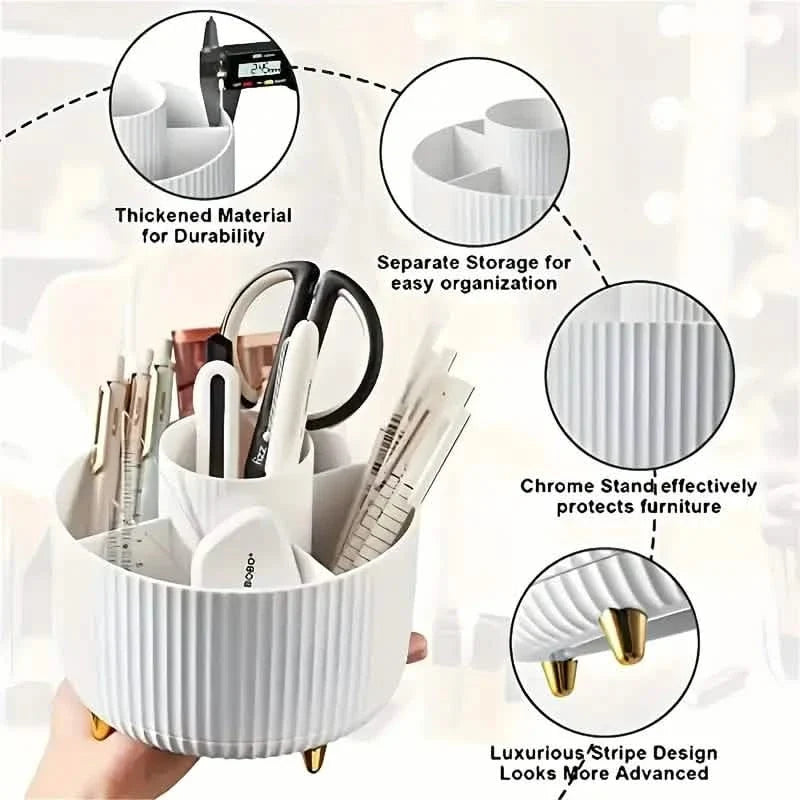 360° Rotating Makeup Organizer Holder for Brushes, Lipsticks, Skin Care & More