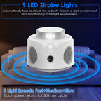360° Ultrasonic Mice Repellent Indoor with 3 Modes 9 Strobe Lights