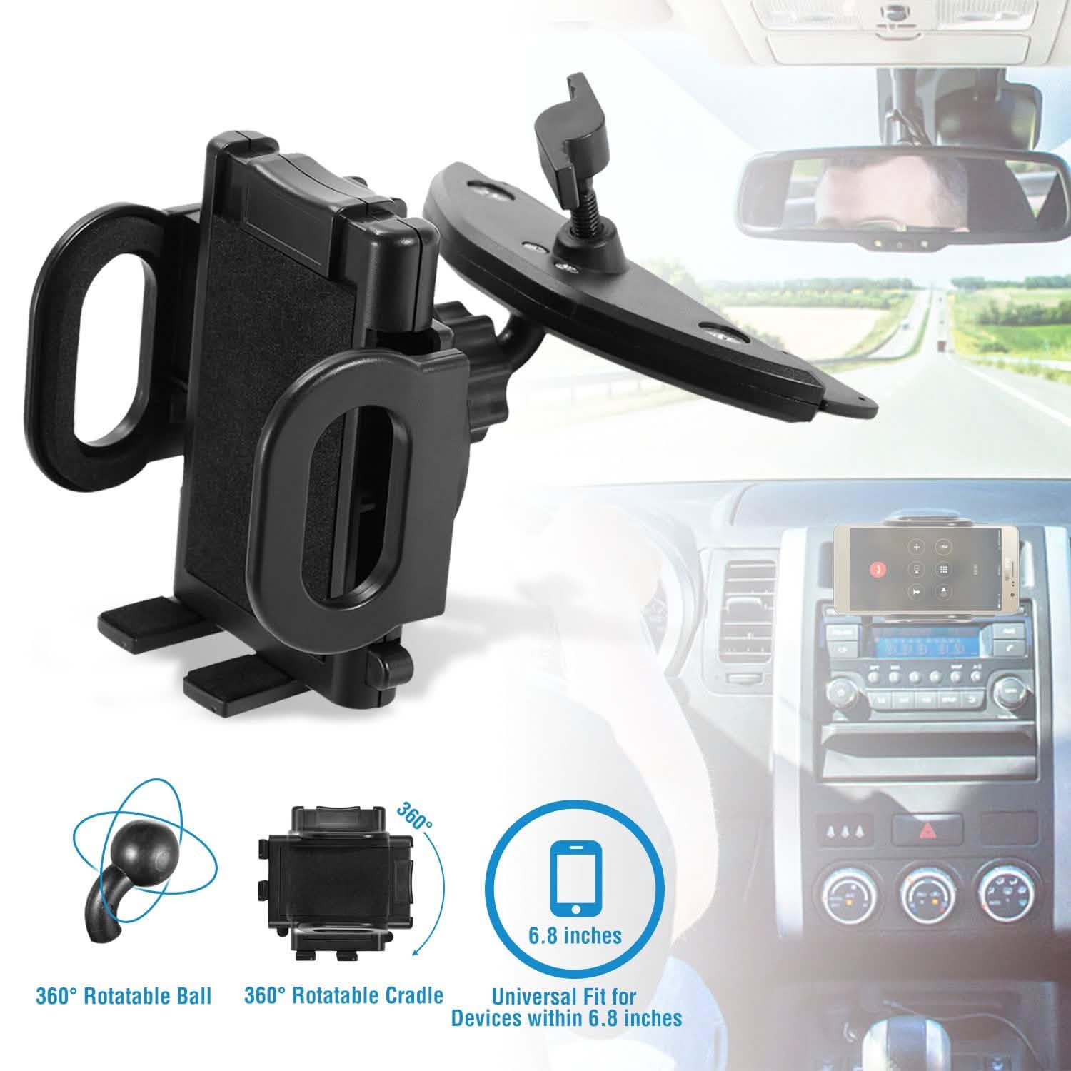 360° Universal CD Slot Car Phone Mount