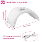36W UV LED Lamp Nail Gel Dryer 12 LED Sensor Gel Curing Machine