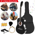 38" Acoustic Beginners Guitar with Guitar Bag Strap Tuner Extra String