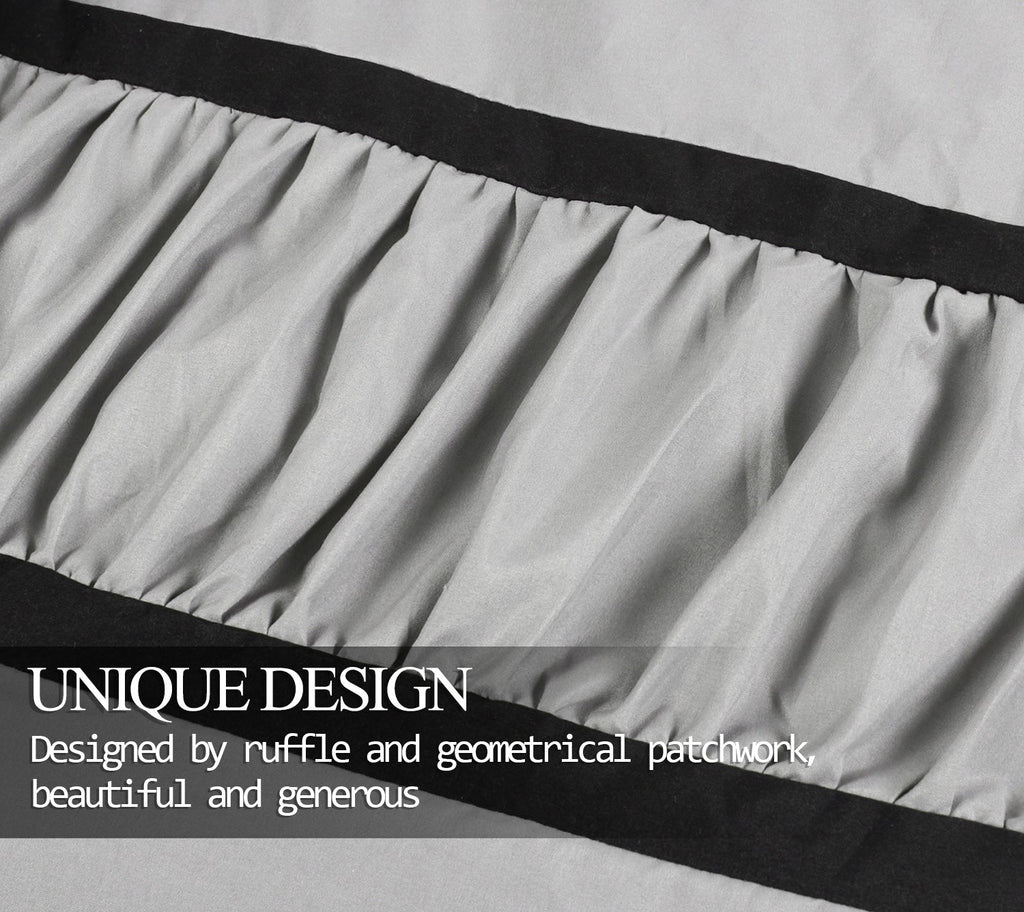 7 Piece Microfiber Ruffle and Patchwork Comforter Set