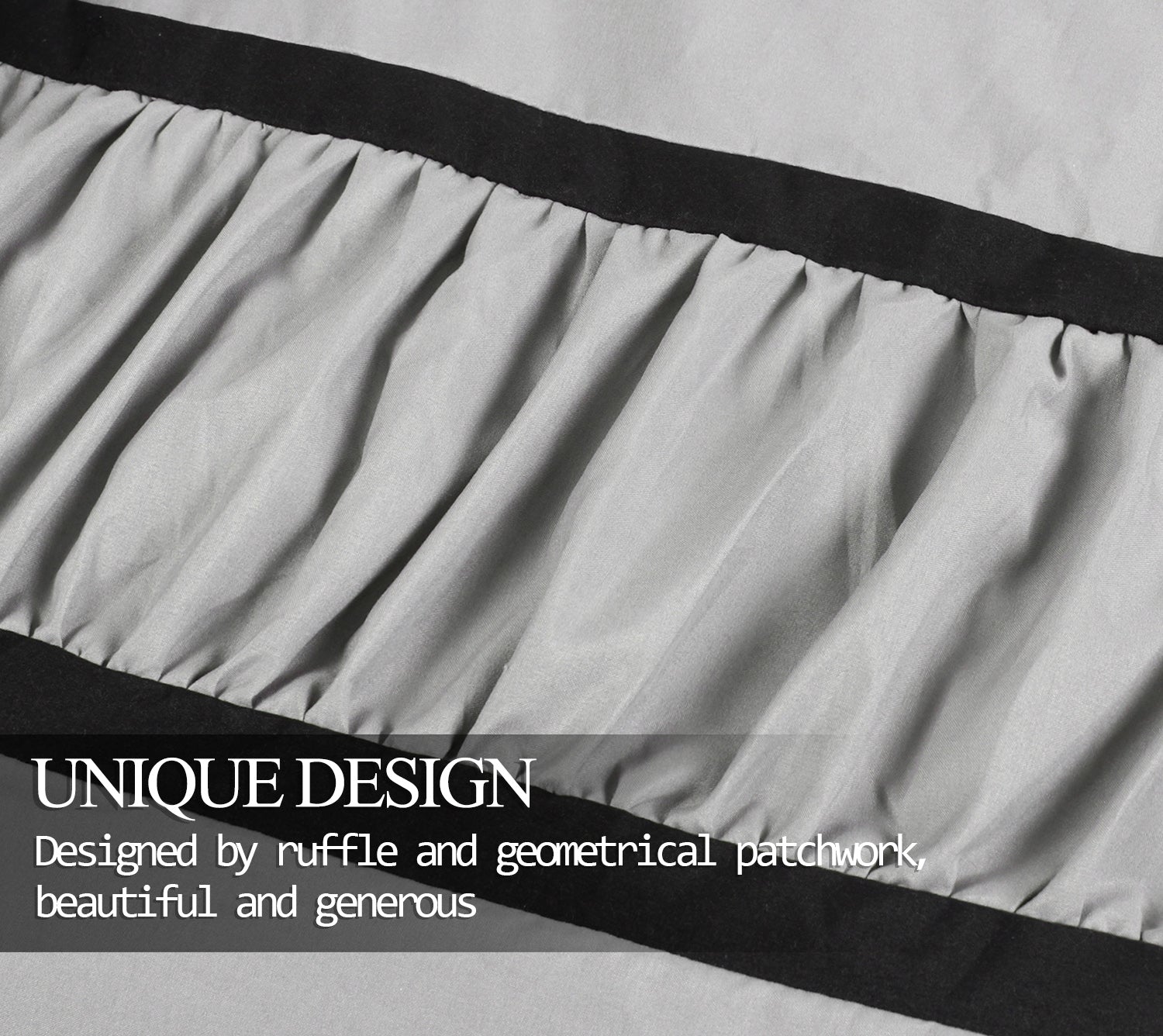 7 Piece Microfiber Ruffle and Patchwork Comforter Set