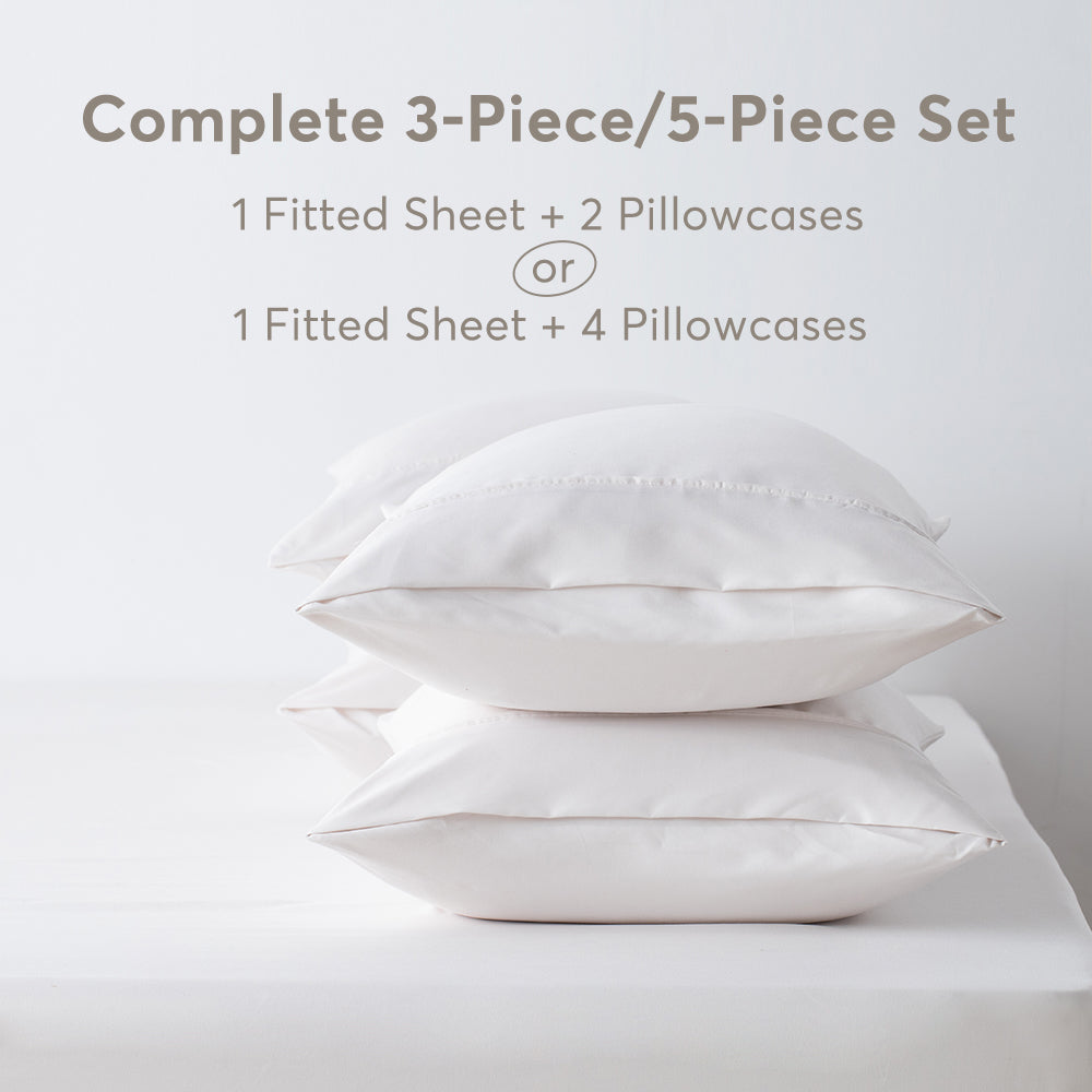 Kasentex Spring All Season Deep Pocket Fitted Sheet Set with Pillowcases, Room Decor, Graduation Gifts