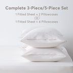 Kasentex Spring All Season Deep Pocket Fitted Sheet Set with Pillowcases, Room Decor, Graduation Gifts