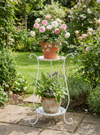 Two-Tier Metal Plant Stand – Double Layer Iron Flower Rack for Indoor & Outdoor Plants