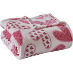 Valentine's Day Heart-Themed Throw Blanket – Ultra Plush, Soft, Cozy, and Luxurious Fleece, 50" x 60"