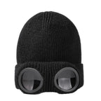 Unisex Goggles Winter Hat Knitted Beanie