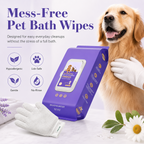 Deodorizing Glove Wipes for Dogs & Cats - Waterless Bath Alternative