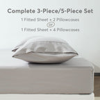 Kasentex Spring All Season Deep Pocket Fitted Sheet Set with Pillowcases, Room Decor, Graduation Gifts