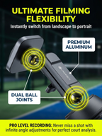 Padel Phone Holder for Glass Courts – MagSafe Compatible with Double Suction Cup & Aluminum Arm